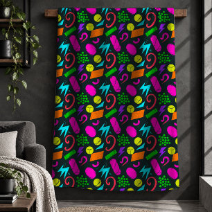 Atembermende leuchtende Neon-Formen 90er-Decken-De Sherpadecke