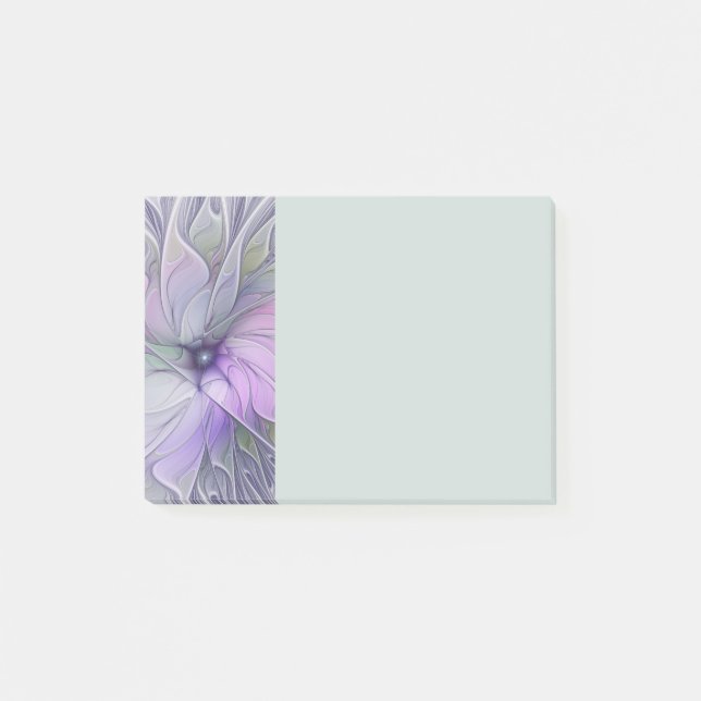 Atembermende moderne abstrakte fraktale Blumenkuns Post-it Klebezettel (Vorderseite)