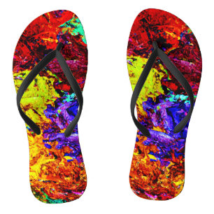 Atembermendes farbenfrohes abstraktes Muster Flip Flops