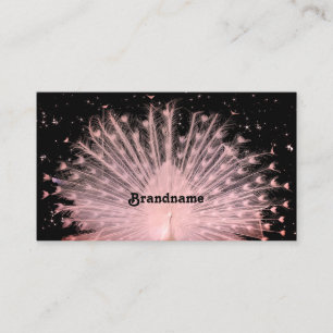 Atembermendes rosa Pfau-Grafik mit weichem Glitter Visitenkarte