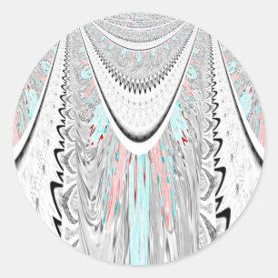Atembernde kantige weiche Cyan-Farben Vektor-Illus Runder Aufkleber