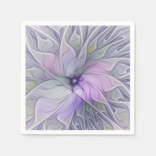 Atembernde moderne abstrakte Fraktalkunst-Blume Serviette
