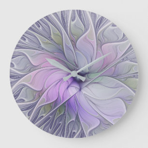 Atembernde Schönheit Moderne Abstrakte Fractal Kun Große Wanduhr