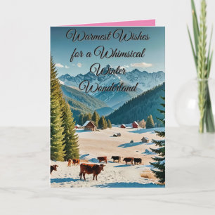atembernde Winterlandschaft mit schneebedeckten Hü Karte