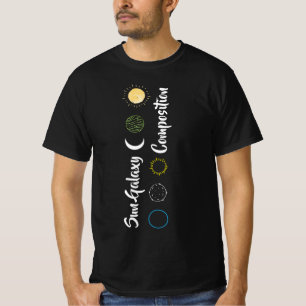 Atemberndes Design der Sonnen-Galaxie-Kombination T-Shirt