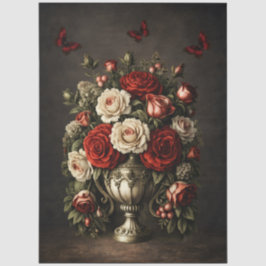 Atemberollend Rustikale Elegante Florale Möbel-Dec Seidenpapier