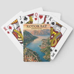 Atemberrallende Bucht von Kotor Montenegro Vintage Spielkarten