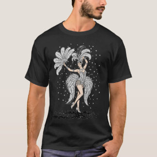 Atemberregende Showgirl tanzt elegant mit Federn T-Shirt