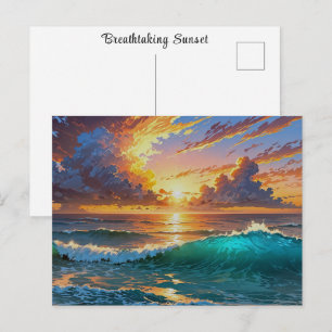 Atemberregender Sonnenuntergang Sonnenaufgang Ozea Postkarte