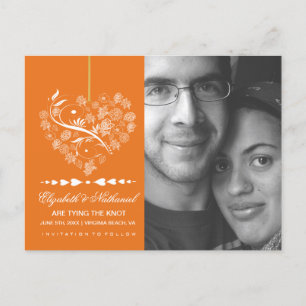 atemlos SAVE THE DATE Postkarte - Kürbis