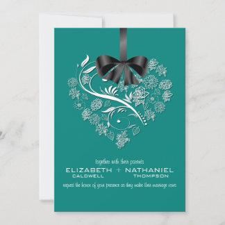 Atemlose Hochzeitseinladung - Pfau Einladung