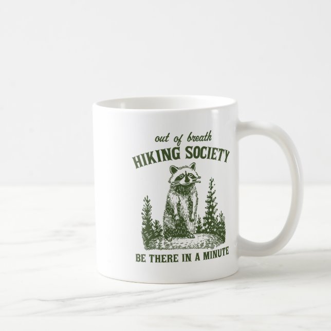 Atemlose Wander Gesellschaft Waschbär Wird In Eine Kaffeetasse (Rechts)