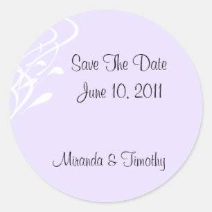 Atemloses/leicht Lavendel-Save the Date Siegel Runder Aufkleber