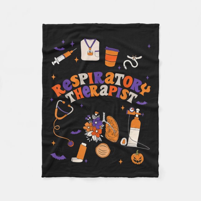 Atemtherapeuten-Shirt Halloween Atemtherapeut  Fleecedecke (Vorderseite)