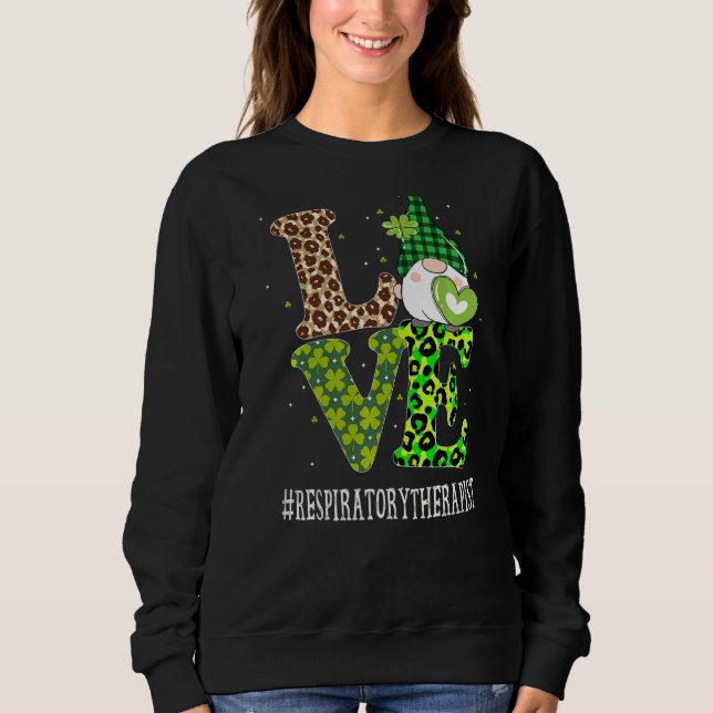 Atemtherapeutische Liebe St Patricks Day Gnome L Sweatshirt (Vorderseite)