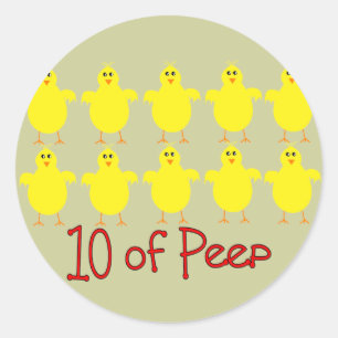 Atemtherapie Geschenke "10 von PEEP" Funny Runder Aufkleber