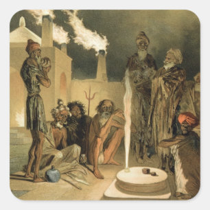 Ateseh-Gah, amerikanischer Ureinwohner gewidmet Quadratischer Aufkleber