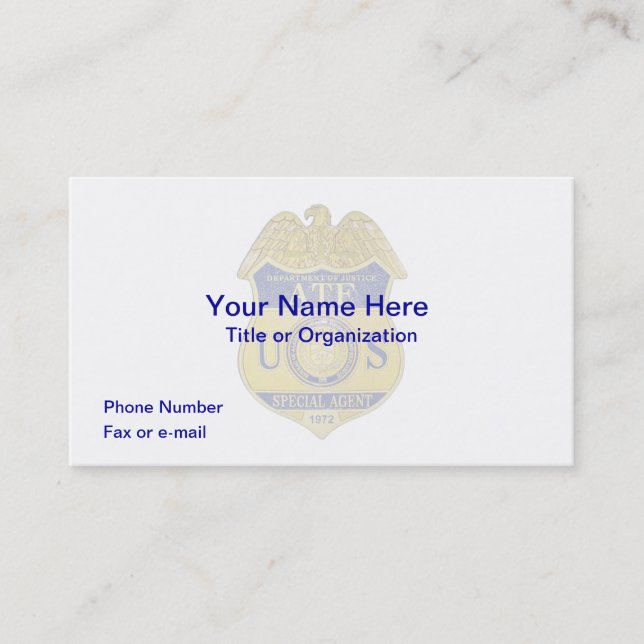 ATF Abzeichen Business Card Visitenkarte (Vorderseite)