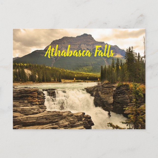 Athabasca Falls Canada stilisiert Postkarte (Vorderseite)