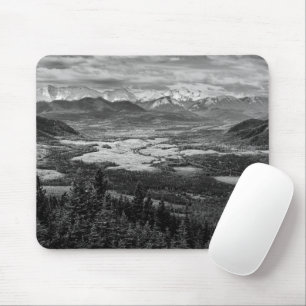 Athabasca Lookout, monochrome Landschaftsfotografi Mousepad