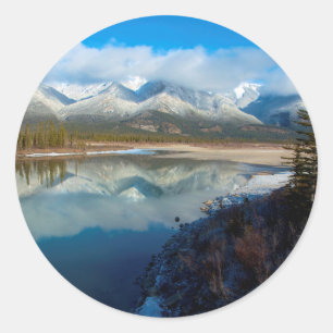 Athabasca River, Jasper-Nationalpark, Alberta Runder Aufkleber