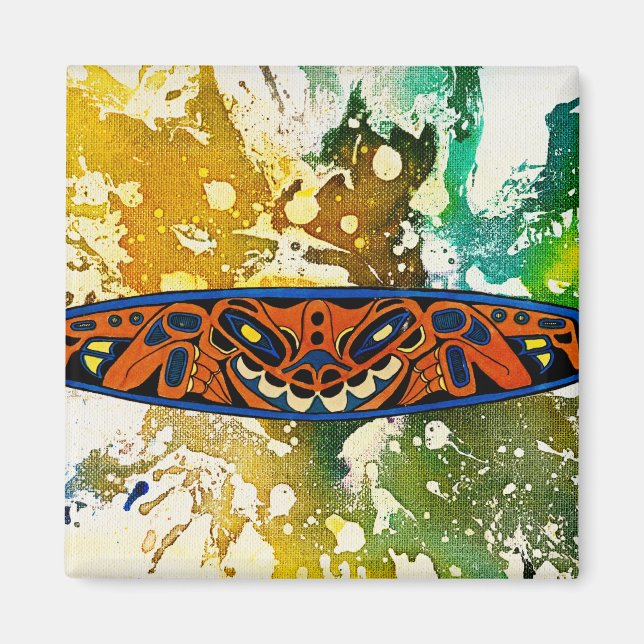 Athabascan Totem von Michael Moffa Magnet (Vorne)