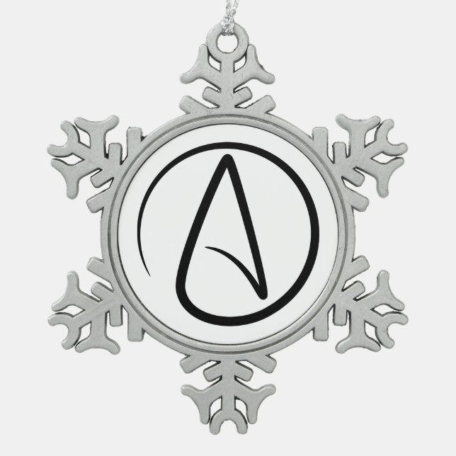 Atheism Symbol - Atheist Sign Schneeflocken Zinn-Ornament (Vorderseite)
