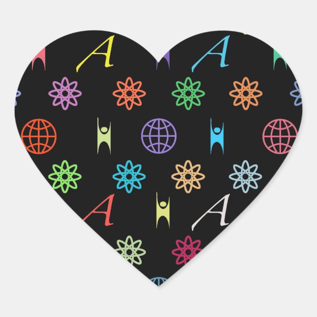 Atheismus Monogramm (auf schwarz) Aufkleber (Vorderseite)