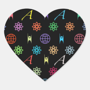 Atheismus-Monogramm-(auf Schwarzem) Aufkleber