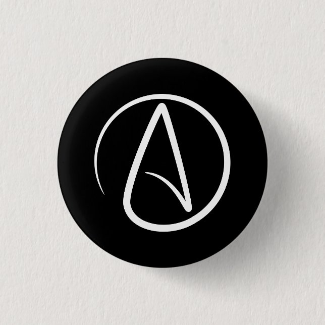 Atheismus-Piktogramm-Knopf Button (Vorderseite)