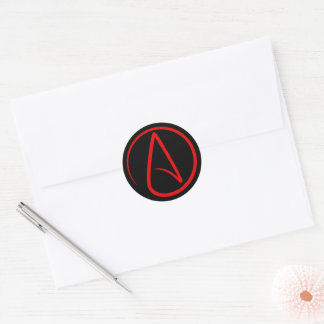 Atheismus Rot Logo Runder Aufkleber