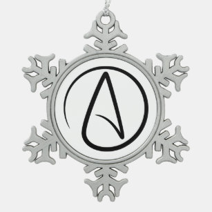 Atheismus-Symbol - Atheist-Zeichen Schneeflocken Zinn-Ornament