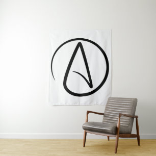 Atheismus-Symbol - Atheistisches Zeichen Wandteppich