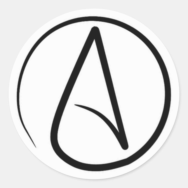 Atheismus-Symbol: schwarz auf weiß Runder Aufkleber (Vorderseite)