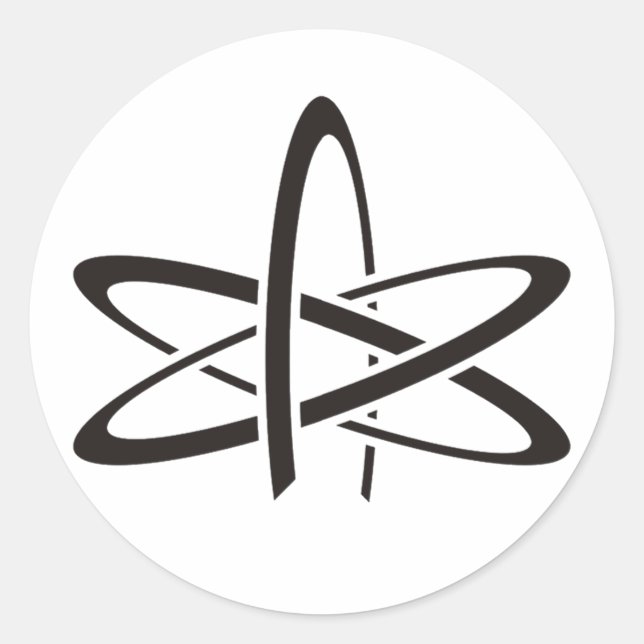 Atheist Atom Runder Aufkleber (Vorderseite)