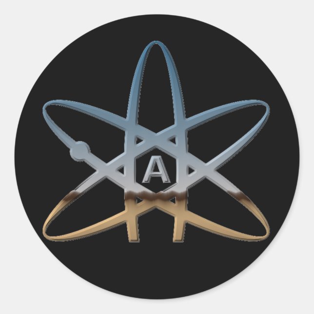 Atheist "Atom Stickers" Runder Aufkleber (Vorderseite)
