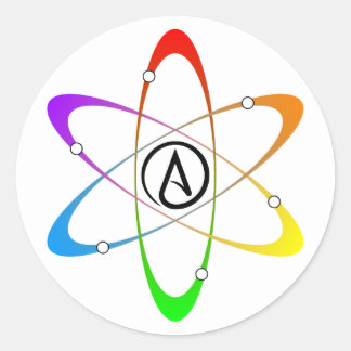 Atheist Atom Symbol Runder Aufkleber