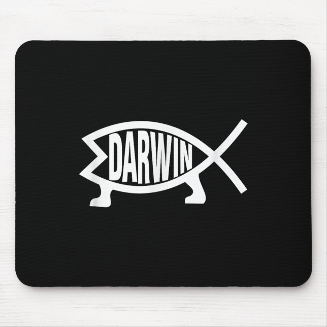 Atheist Charles Darwin Evolutionstheorie Fisch  Mousepad (Vorne)