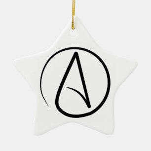 Atheist ein Schwarzes auf weißer Stern-Verzierung Keramik Ornament