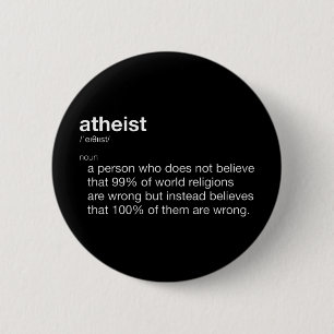 Atheist Funny Definition für Atheist Tag Button