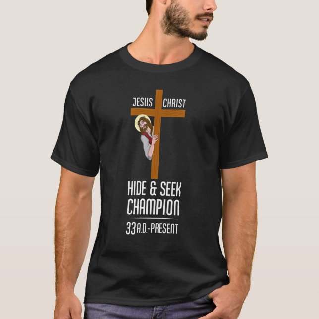 Atheist Gear Jesus versteckt sich auf der Suche na T-Shirt (Vorderseite)
