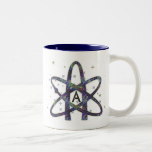Atheist in der Weltraum-Tasse Zweifarbige Tasse