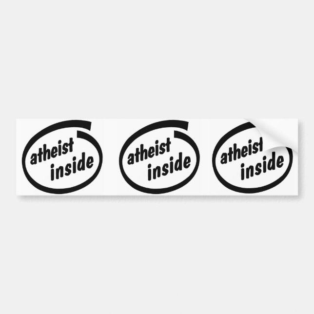 Atheist innerhalb des Autoaufklebers - die Autoaufkleber (Vorne)