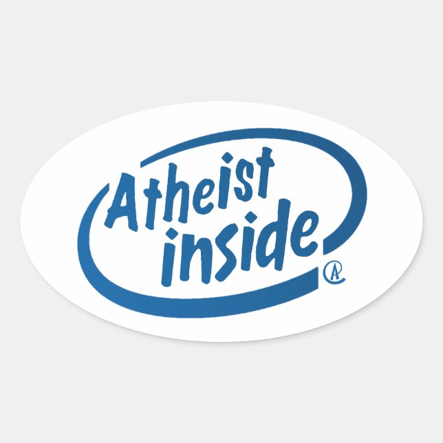 Atheist Inside Ovaler Aufkleber (Vorderseite)