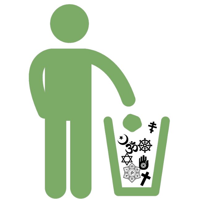 Atheist Minimalistisch wegwerfen religiös grüner T T-Shirt (Von Creator hochgeladen)