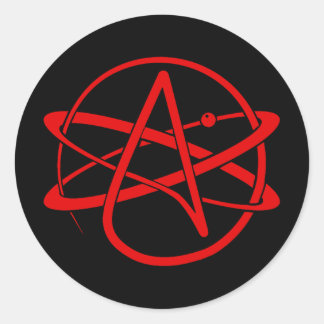 Atheist New Logo Red Runder Aufkleber
