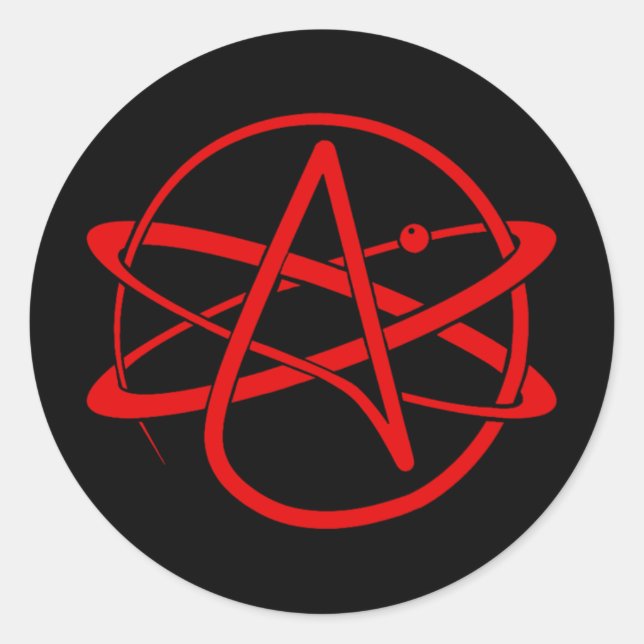 Atheist New Logo Red Runder Aufkleber (Vorderseite)