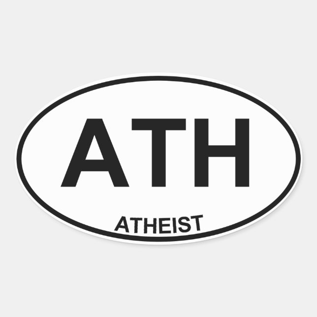 Atheist Ovaler Aufkleber (Vorderseite)