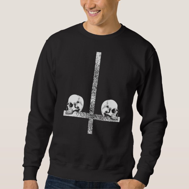 Atheist Satanic Inverted Cross Lucifer Satanic Cro Sweatshirt (Vorderseite)