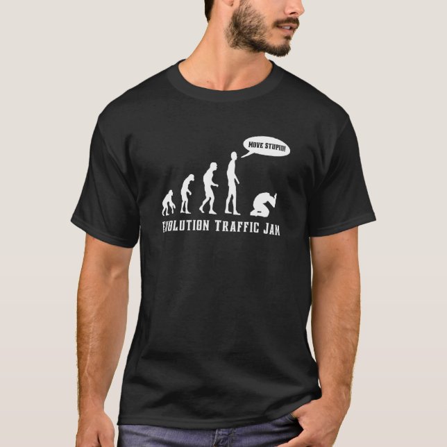 Atheist Spaß Atheism Anti-Gott-Evolution-Verkehr J T-Shirt (Vorderseite)